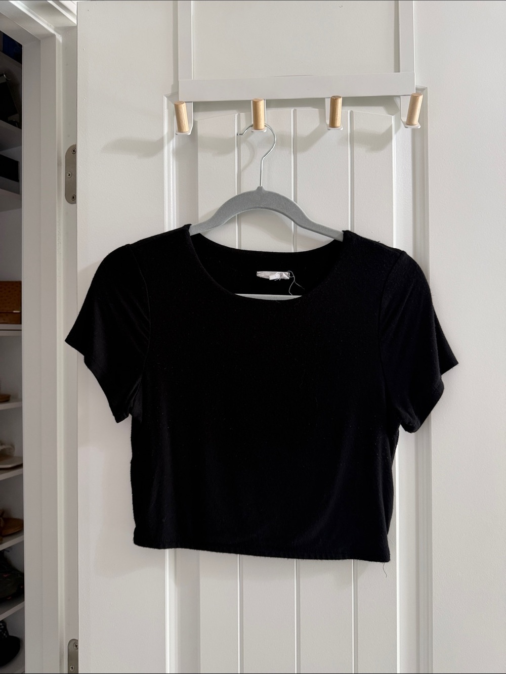 Essential Black Cropped Tee - Women's Short Sleeve Top